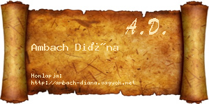 Ambach Diána névjegykártya