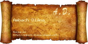 Ambach Diána névjegykártya
