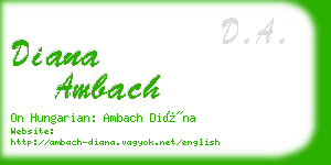 diana ambach business card